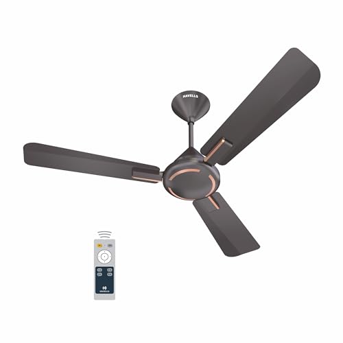 Havells 1200mm Ambrose BLDC Motor Ceiling Fan | Remote Controlled, High Air Delivery Fan | 5 Star Rated, Upto 60% Energy Saving, 2 Year Warranty | (Pack of 1, Pearl White Wood)