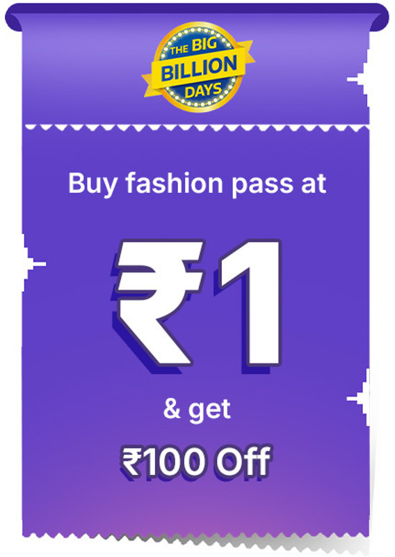 Applicable on all Fashion products Buy Fashion Pass only at Re 1 and get Flat discount of Rs 100(Till 30th September, 2025)