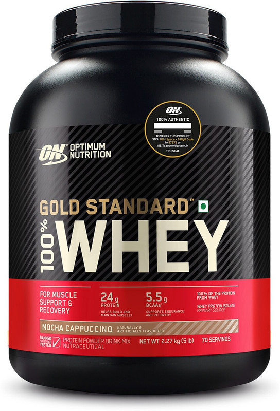 Optimum Nutrition (ON) Gold Standard 100% Whey Protein Powder – Primary Source Isolate Whey Protein(2.27 kg, Mocha Cappuccino)