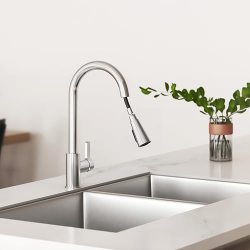 Kohler Atom Pull Down Kitchen Sink Facuet | Kitchen Mixer Tap | Mechanical Docking, Deck Mounted | Dual Spray Modes, 360° Swivel | Water Saving Aerated Flow | 10 yrs Warranty | Polished Chrome
