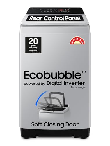 Samsung 9 kg, 5 star, AI EcoBubble, Super Speed, Wi-Fi, Hygiene Steam with Inbuilt Heater, Digital Inverter, Fully-Automatic Front Load Washing Machine (WW90DG5U24AXTL, Inox)