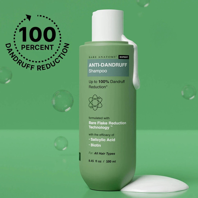 BARE ANATOMY Anti-Dandruff Shampoo – Upto 100% Dandruff Reduction with Salicylic Acid, Biotin(100 ml)