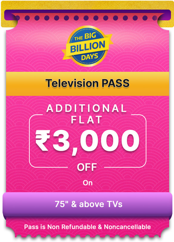 Extra 3000/- Off on 75″ & Above Televisions for the First 5 Days of Big Billion Days sale(till 27th Sep 2025)