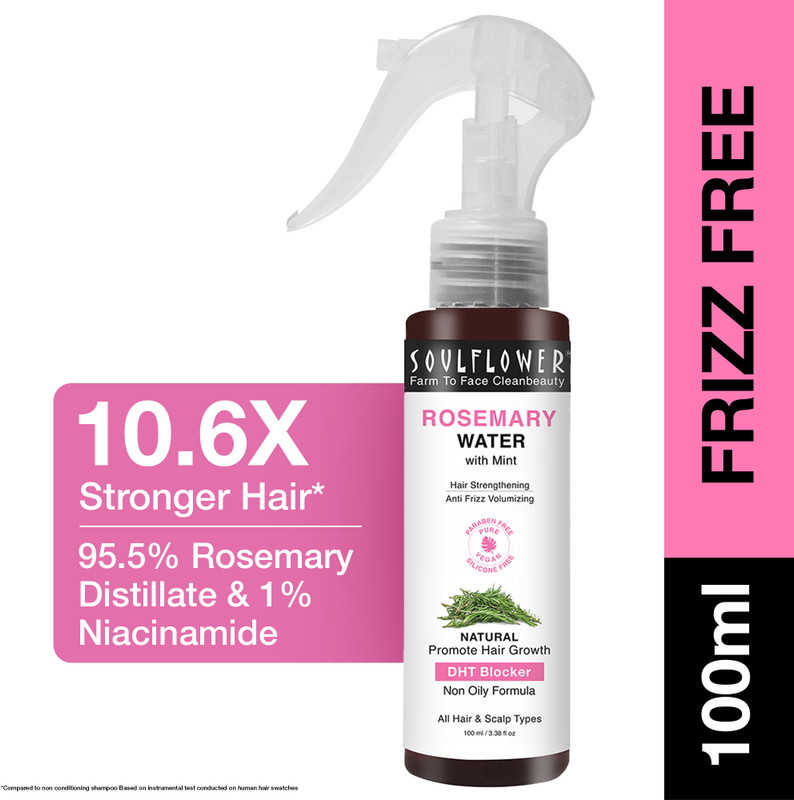 Soulflower Rosemary Water Spray for Hair Growth| Mist for Hair Fall Control(100 ml)