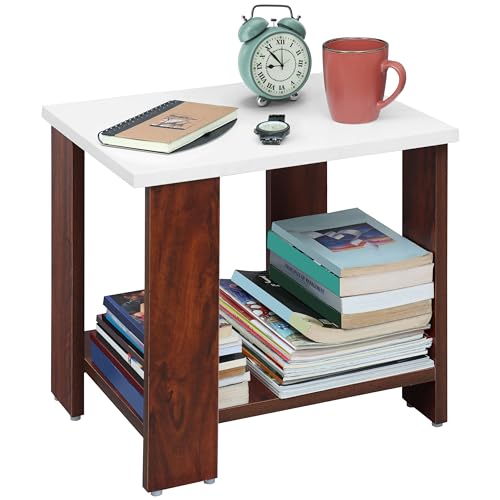 ABOUT SPACE Wooden Cabinet – 5 Tier Storage Cabinet for Living Room with Magnetic Door, Space Saving Book Self for Home, Engineered Wood Kitchen Crockery Unit (Walnut – L 38 x B 38.5 x H 165.5 cm)