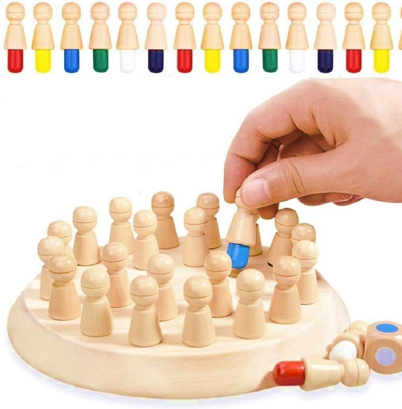 Super Toy Wooden Memory Chess Brain Training Montessori Game Set For Kids Educational Board Games