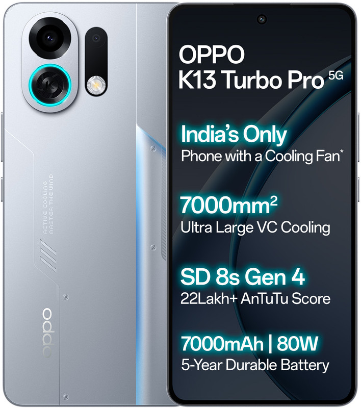 OPPO K13 Turbo Pro 5G (Silver Knight, 256 GB)(8 GB RAM)