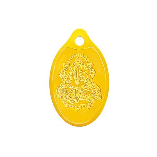 Muthoot PAPPACHAN Swarnavarsham 24K (999) Yellow Gold Oval Ganesha Pendant 5 Gram