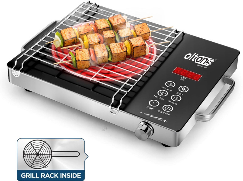 Eltons 2200 W Radiant Cooktop Touch Panel, Jog Dial(Black, Silver, Infrablaze)