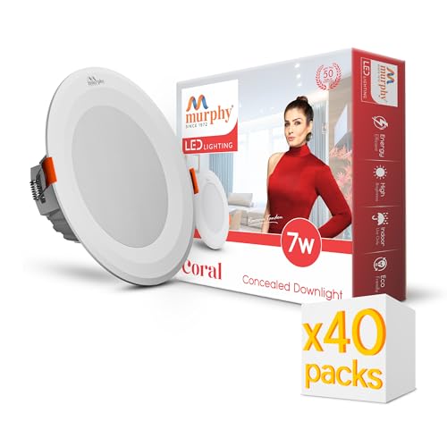 Murphy Trimless Square LED Panel Light – 10W Cool White | Glare-Free, Recessed Ceiling Downlight for Home & Commercial – Pack of 12