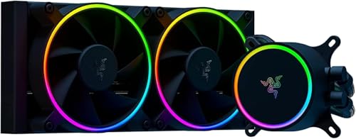 Razer Hanbo Chroma RGB All-In-One Liquid Cooler aRGB Pump Cap: Ultimate AIO Design – Quiet, aRGB Fans – Silent, Liquid Cooling – PWM Fan Controller Support – RGB Chroma aRGB – 240MM-RC21-01770100-R3M1