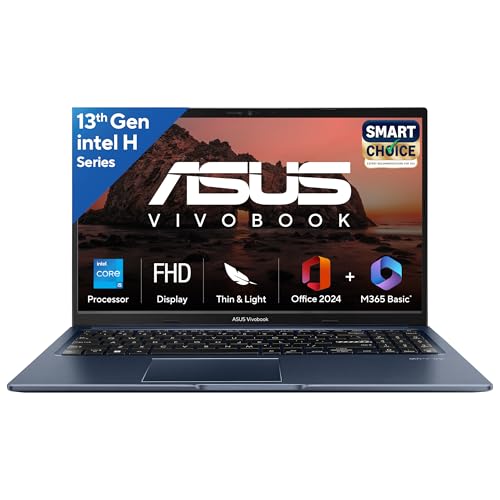 ASUS Vivobook 15, Smartchoice,Intel Core i5 13th Gen 13420H,16GB RAM, 512GB SSD, FHD 15.6″,Windows 11, Office Home 2024, Quiet Blue, 1.70 kg, X1502VA-BQ836WS,Intel UHD iGPU, M365 Basic (1Year)* Laptop