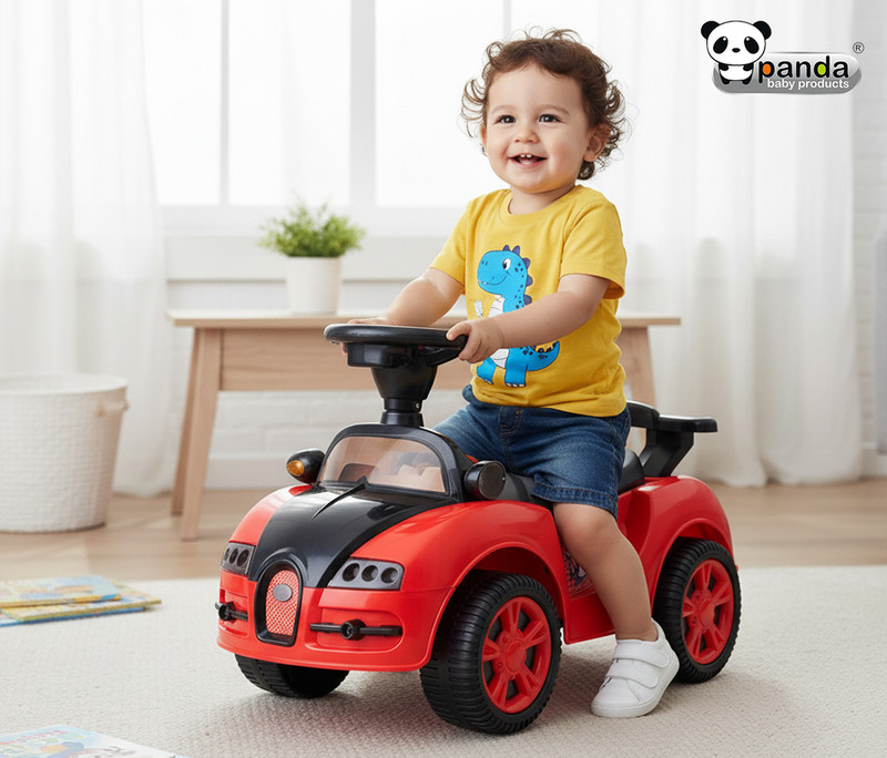 PANDA BABY PRODUCTS Buzz Rider For Kids With Music & Light Car Non Battery Operated Ride On(Red)