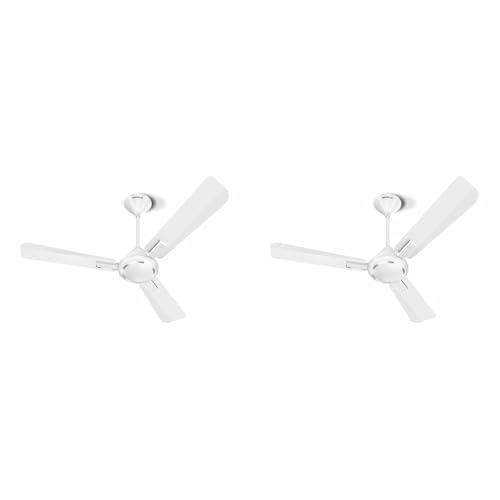 Havells 1200mm Ambrose ES Ceiling Fan | Premium Matt Finish, Decorative Fan, Elegant Looks, High Air Delivery, Energy Saving, 100% Pure Copper Motor | 2 Year Warranty | (Pack of 2, Chrome)