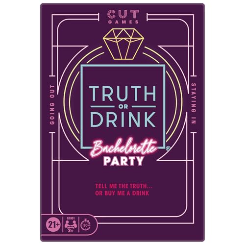 Hasbro Gaming Truth or Drink: Bachelorette Party Edition | Adult Party Game by Cut | 108 Revealing and Hilarious Questions for Girls Nights Out or in | Ages 21+ | 2+ Players | 30 Mins