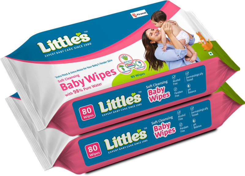 Little’s Soft Cleansing Baby Wipes with Aloe Vera, Jojoba Oil and Vitamin E(160 Wipes)