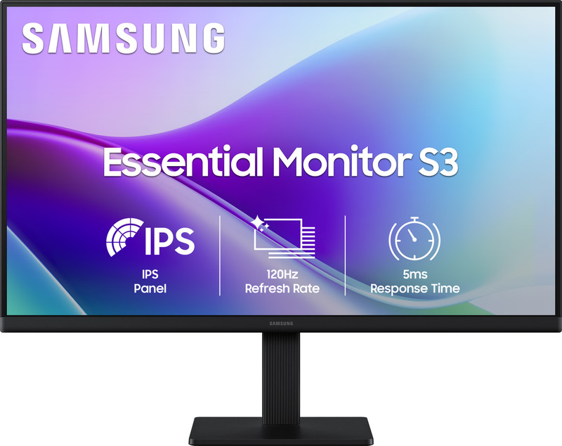 Samsung Essential Series S3 55.88 cm (22 inch) Full HD LED Backlit IPS Panel with Dual HDMI Ports (2EA), Super Slim Borderless Design, Eye Saver Mode, Wall Mountable, Flat Monitor, Game Mode Monitor (LS22F320GAWXXL)(Response Time: 5 ms, 120 Hz Refresh Rate)