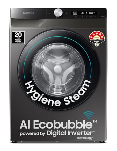 Bosch 9kg 5 Star Anti Stain & AI Active Water Plus Fully Automatic Front Load Washing Machine with Built in Heater (WGA14200IN, Pretreatment & Steam with Anti Bacteria and 5 Star Inverter, White)