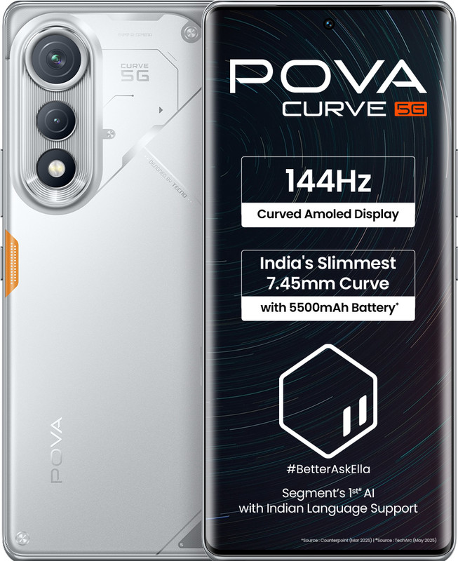 Tecno Pova Curve 5G (Magic Silver, 128 GB)(8 GB RAM)