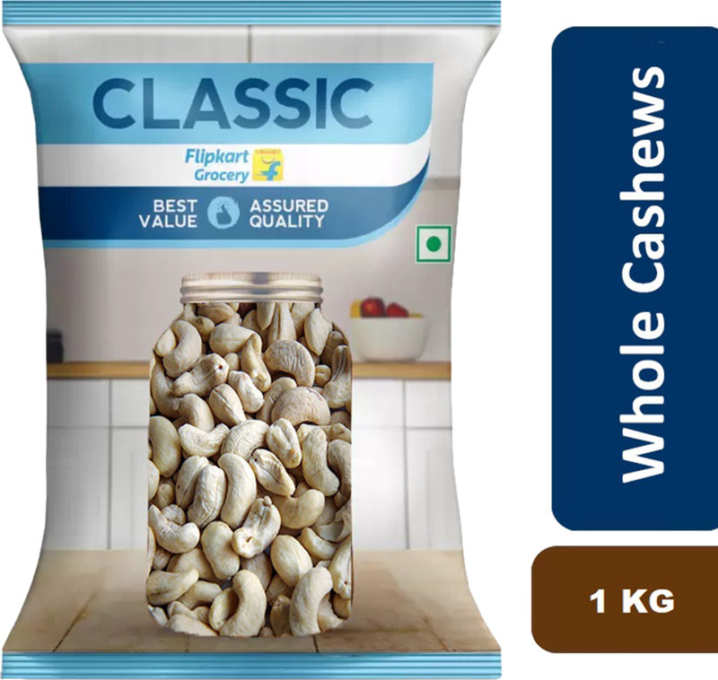 Classic Whole Cashews by Flipkart Grocery(1 x 1 kg)