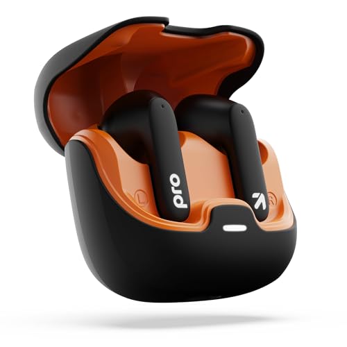 GOBOULT Z40 Pro with 100H Playtime, Zen Quad Mic ENC, 45ms Low Latency Gaming, Premium Rubber Grip Case, 13mm Bass Drivers, BT 5.3, TWS Truly Wireless in Ear Earbuds (Midnight)