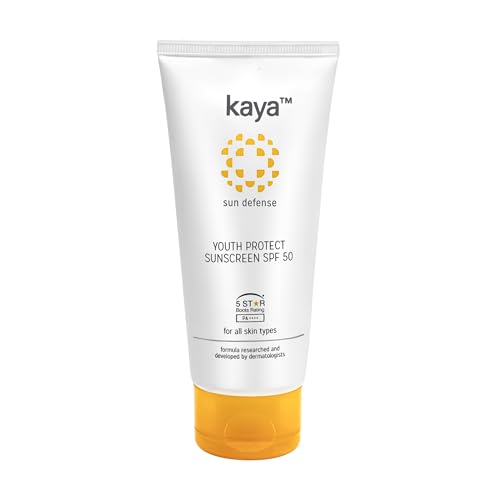 Kaya Clinic Youth Protect Sunscreen for dry skin SPF 50 | UVA & UVB Protection | Lightweight | Non Sticky Sunscreen | For all Skin Types, 50ml