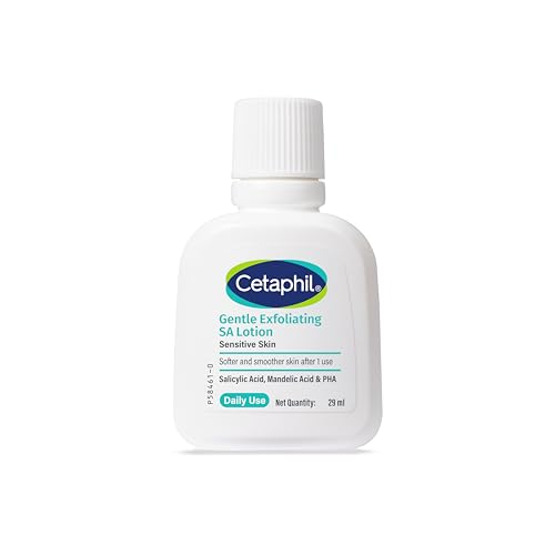 Cetaphil Gentle Exfoliating SA Lotion 29ml | Lightweight Daily Moisturizer with Salicylic Acid, Mandelic Acid & Gluconolactone | 48 Hr Hydration & Gentle Exfoliation | For Sensitive Skin