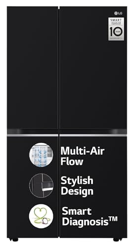 LG 655 L Frost-Free Smart Inverter Double Door Side-By-Side Refrigerator (GL-B257HDSY, Dazzle Steel, Express Freeze | Multi Air-Flow)
