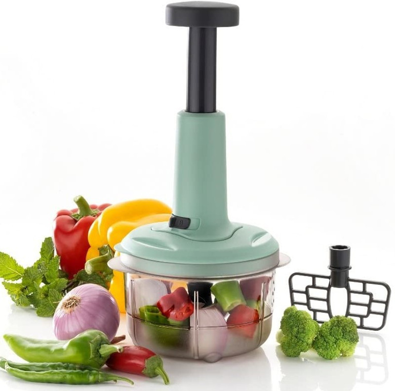 MACARIZE Vegetable & Fruit Chopper(1 Container, 1 Pressing Head)