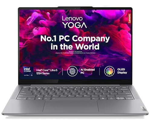 Lenovo Yoga Slim 7, Intel Core Ultra 5 125H, 16GB RAM, 512GB SSD, AI PC, WUXGA-OLED, 14″/35.5cm, Windows 11, Microsoft 365 Basic + Office 2024, Grey, 1.39Kg, 83CV00DFIN, AI Powered Laptop