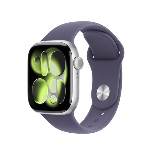 Apple Watch Series 11 GPS + Cellular 42mm Silver Aluminium Case with Purple Fog Sport Band – M/L