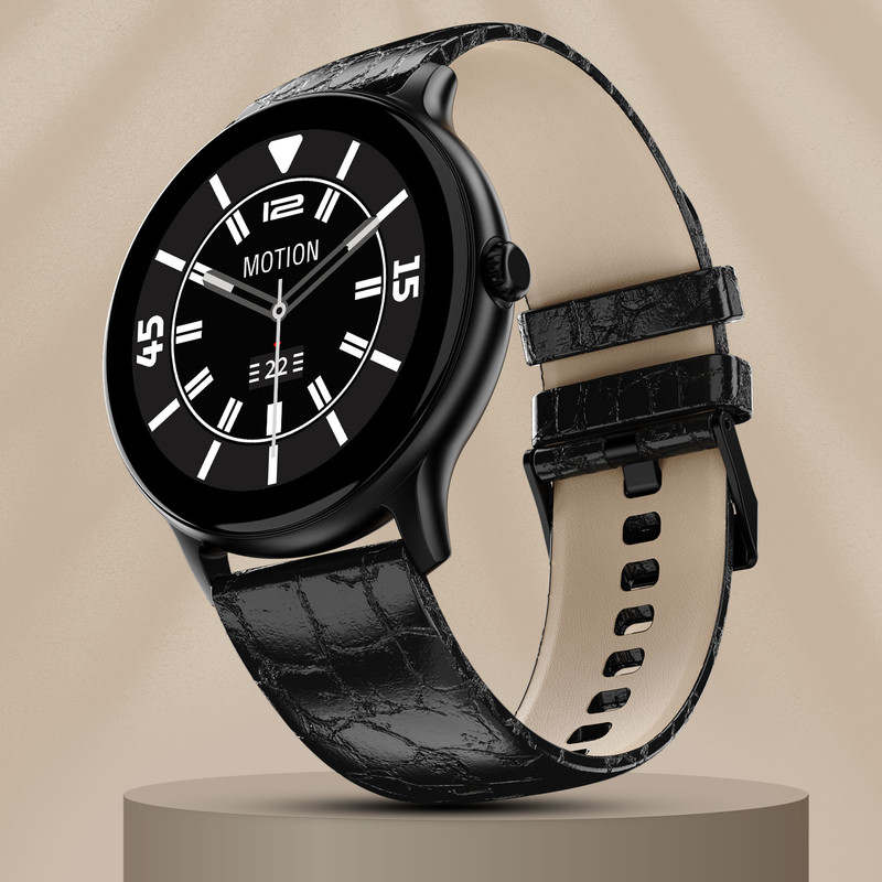 Fire-Boltt Ninja Talk 35.3mm (1.39) Round Bluetooth Calling Metal Body,120 Sports Modes Smartwatch(Black Classic Strap, Free Size)