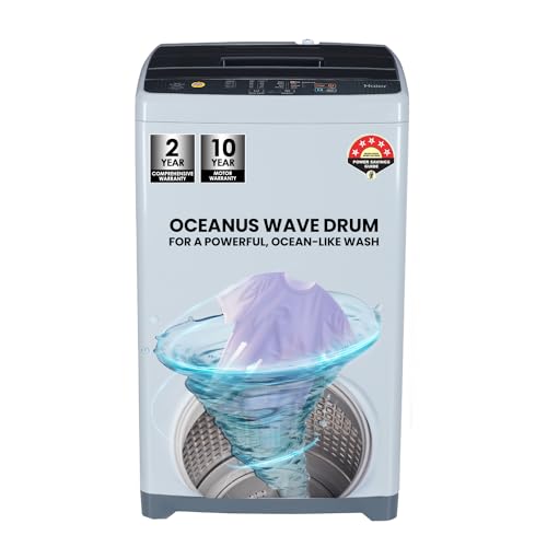 Haier 6 kg 5 Star Oceanus Wave Drum Washing Machine Fully Automatic Top Load (HWM60-AE, Moonlight Silver)