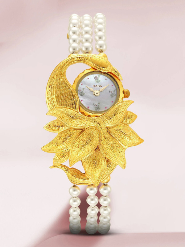 Titan Titan Raga X Masaba MOP Dial Golden MetalStrap Analog Watch  – For Women