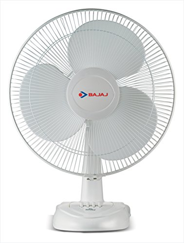 Bajaj Esteem 400 MM Table Fan For Home | Silent Operation | Full Copper Motor | Durable & Strong | Low Power Consumption | 1-Yr Warranty【White】