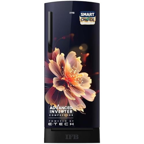 IFB Smart Choice 197L 5 Star Direct-Cool Single Door Refrigerator with Advanced Inverter Compressor (IFBDC-2235DBMED,Mystic Blossom Blue) Extraordinary Storage with Humidity Controller, Base drawer