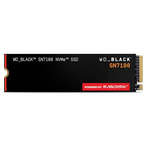 Western Digital WD Black SN7100 NVMe 4TB, Upto 7000MB/s R, 6700MB/s W, 5Y Warranty, PCIe Gen 4 NVMe M.2 (2280), Gaming Storage, Internal Solid State Drive (SSD) (WDS400T4X0E-00CJA0), Black