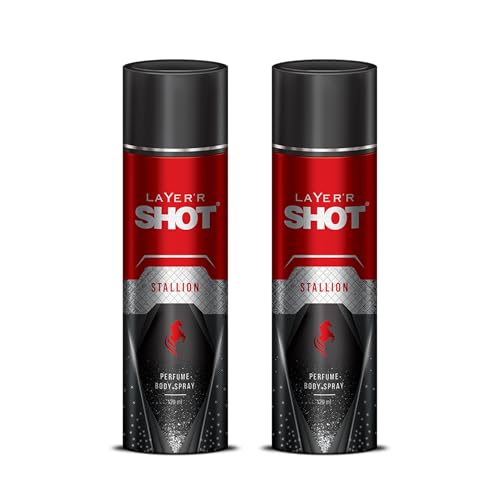 Layer’r Shot Stallion Body Spray Combo for Men 120ml Pack of 2 (240mll) | Long-Lasting Premium Fragrance | Citrus, Spicy & Woody Musk Notes | Everyday Deodorant | Ideal Gift for Him