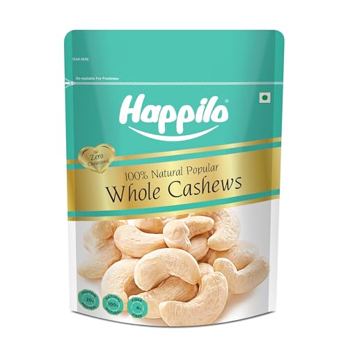 Happilo Natural Popular Cashews 400g Value Pack | Dry Fruits, Kaju, Healthy Snacks | Unsalted Cashew Nuts | Crunchy, Nutritious & Delicious Nuts | Rich in Protein, Magnesium & Phosphorus