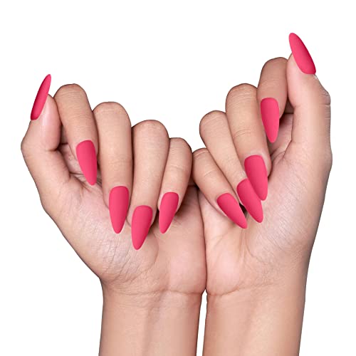 RENEE Long Stick On Nails L MTN 02| 24 Reusable Artificial Fake Nail Set| Lightweight & Long Lasting| Easy To Use| Quick Fix For Festivals & Special Occasions