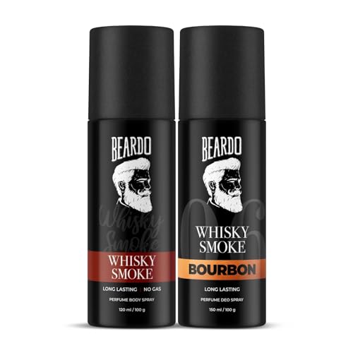 Beardo Whisky Smoke & Bourbon Perfume Body Spray (Set of 2) Spicy, Woody Oudh Deo for Men Long Lasting |Date night Deodorant for Men | Fresh Scent | Valentines day gift for husband | Gift for boyfriend | Gift for Men