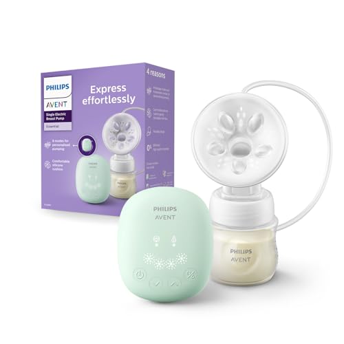 Philips Avent Portable Electric Breast Pump | No.1 Brand Recommended by Moms Worldwide | Soft adaptive Silicon Cushion | One Size Fits all | 4 + 4 Expression and Stimulation settings | Quiet Motor |Corded SCF323/11
