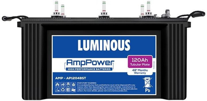 LUMINOUS 48 Months Warranty Tubular Inverter Battery(120 Ah, AMP – AP12048ST)