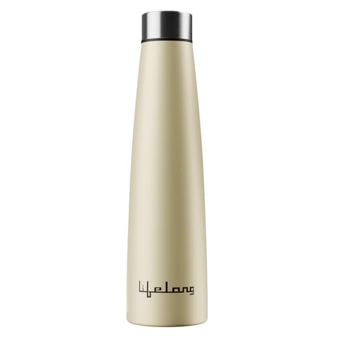 Lifelong Stainless Steel Water Bottle 900ml | Durable, Leak-Proof, Easy Grip, Rust Free, Easy-to-Clean, Odour-Free Bottle with Secure Cap for School, Travel, Gym & Work (LLBT03, Beige)