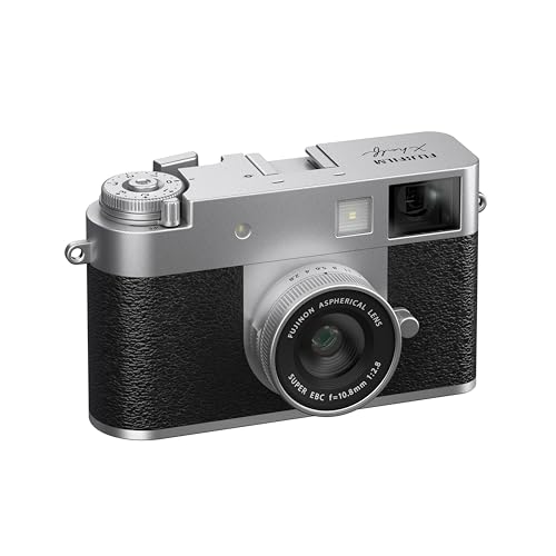 Fujifilm X Half 17.7MP 1 inch CMOS Sensor with 10.8mm f/2.8-11 Lens|Retro Style mirrorless Compact Travel Camera|2k vlogging for Street/Lifestyle – Silver