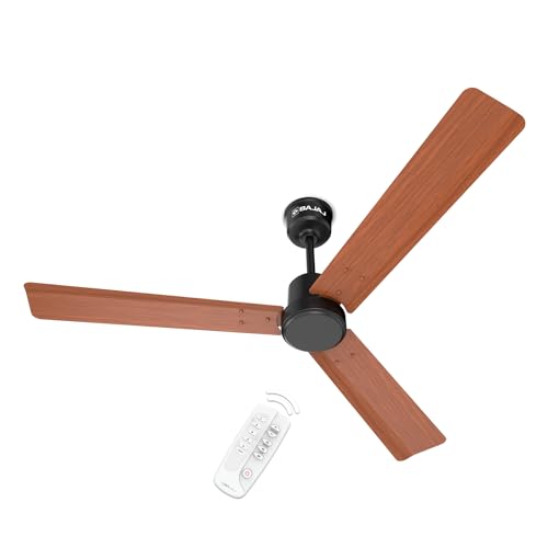 Bajaj Classico Sleek Wood 1200MM (48”) BLDC Ceiling Fans For Home | BEE 5 Star Rated Energy Efficient Ceiling Fan | Sleek Compact Design | Wooden Finish | RF Remote | 2-Yr Warranty 【Maple Wood】