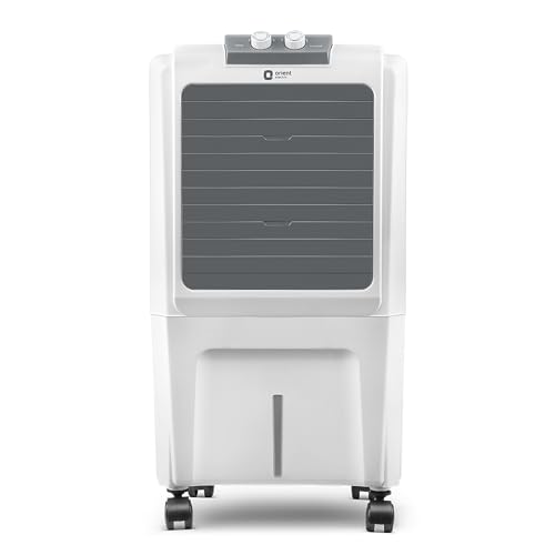 Orient Electric Durachill 40 L Portable Air Cooler For Home | Densenest Honeycomb Pads |More Air Delivery | Fully Collapsible Louvers |Inverter Compatible | 1 Year Warranty by Orient | White & Grey