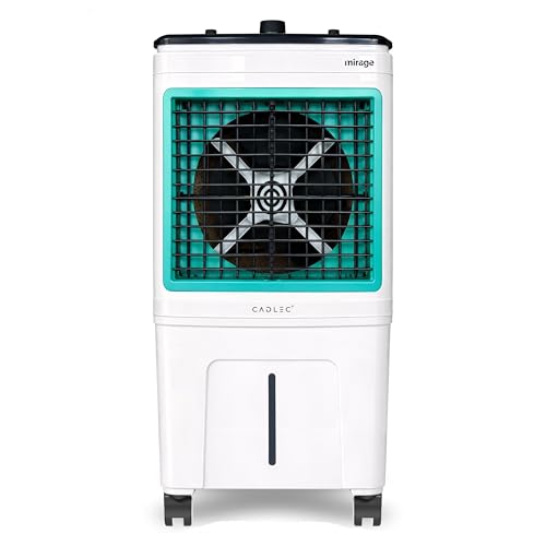Cadlec ChillMate 50L Desert Air Cooler For Home, High Speed Fan with Powerful Air Throw, Inverter Compatible, Anti-Bacteria Honeycomb Pad, Ice Chamber with Glass Top, 3 Year Warranty | White