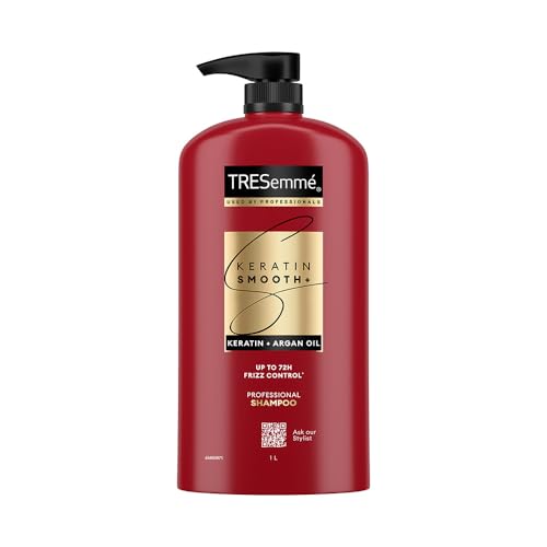 TRESemmé Keratin Smooth+ Shampoo 1000ml | 72H Frizz Control with Keratin Protein & Argan Oil | Paraben Free Smoothening Shampoo for Dry & Frizzy Hair