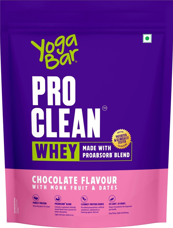 Yogabar Whey Protein Isolate + Concentrate|Chocolate 680g|25g Protein per Scoop|1.5lbs Whey Protein(680 g, Delicious & Chocolatey)